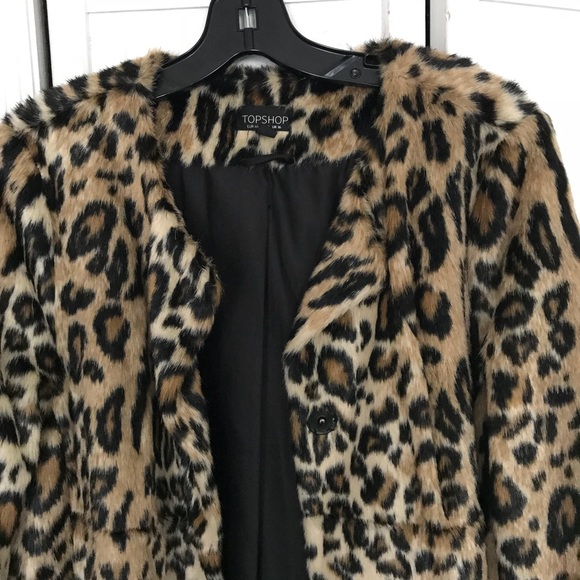 Jackets & Blazers - Topshop faux fur leopard print coat